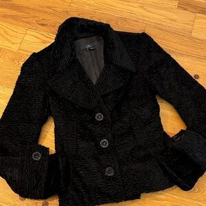 Textured velvet-like Black Women's Jacket- Winter office siren 🚨